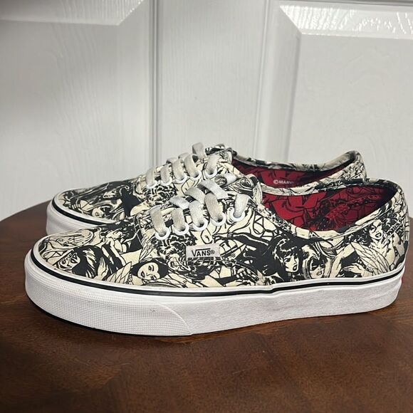 🔥🔥 VANS Marvel Colab Authentic Marvel Print Skate Sneakers Size 6.5M 8W - EUC - Picture 6 of 11